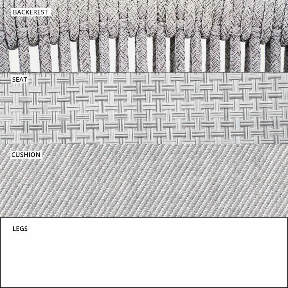 Poltrona de jardim Lounge tecido estofado e alumínio - Smart by Varaschin Viadurini