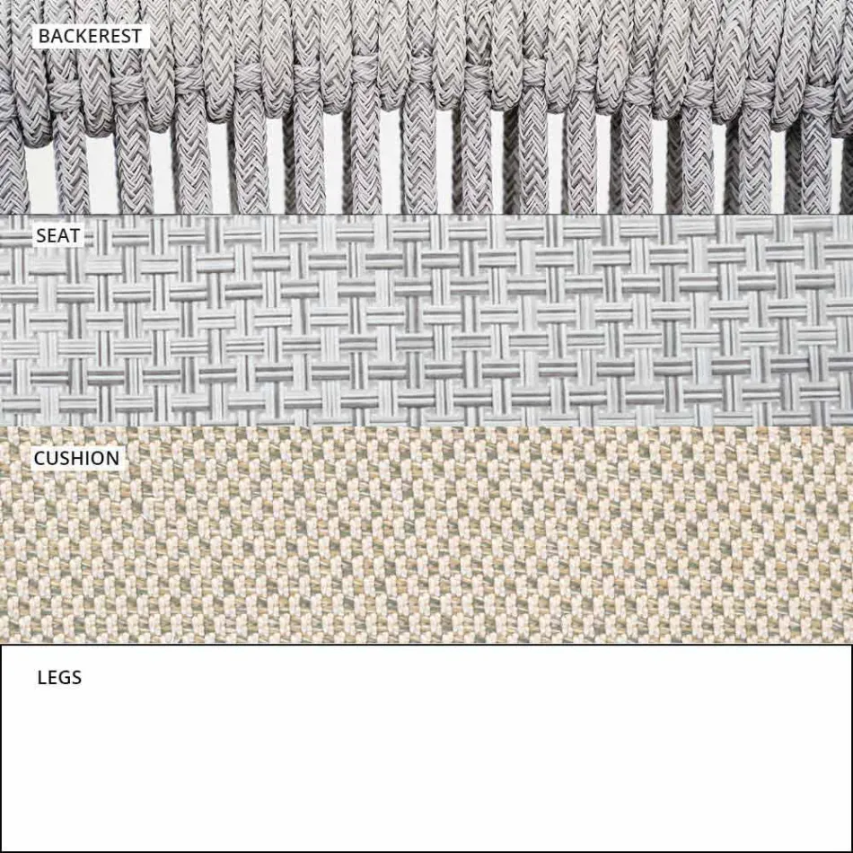 Poltrona de jardim Lounge tecido estofado e alumínio - Smart by Varaschin Viadurini