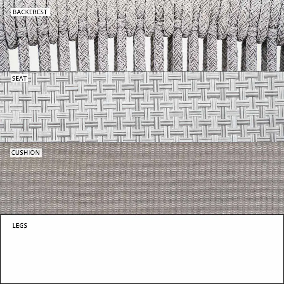 Poltrona de jardim Lounge tecido estofado e alumínio - Smart by Varaschin Viadurini