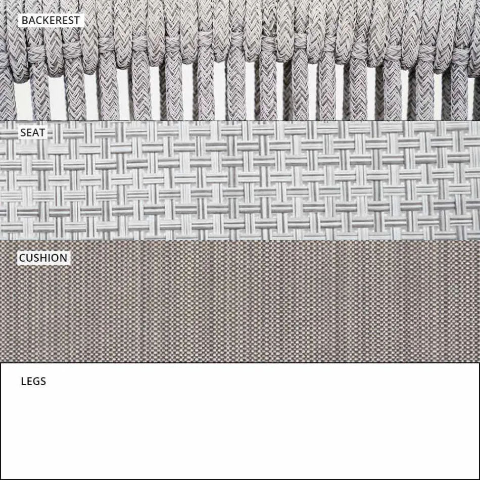 Poltrona de jardim Lounge tecido estofado e alumínio - Smart by Varaschin Viadurini