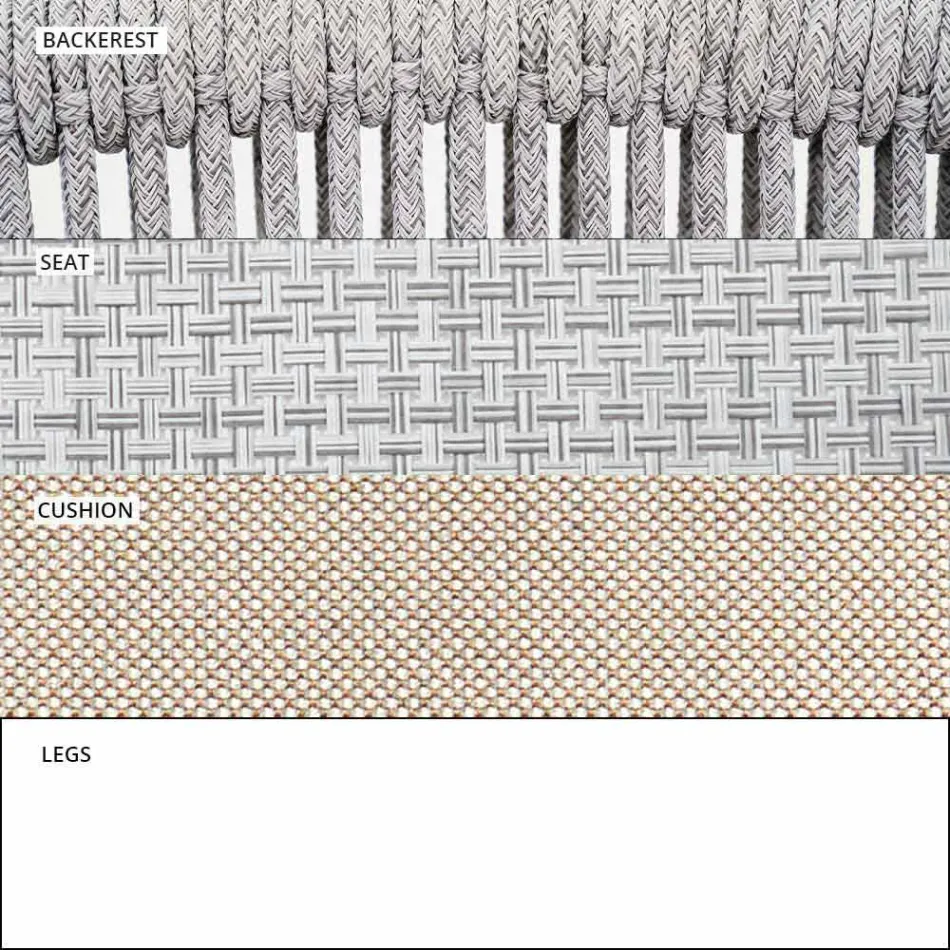 Poltrona de jardim Lounge tecido estofado e alumínio - Smart by Varaschin Viadurini