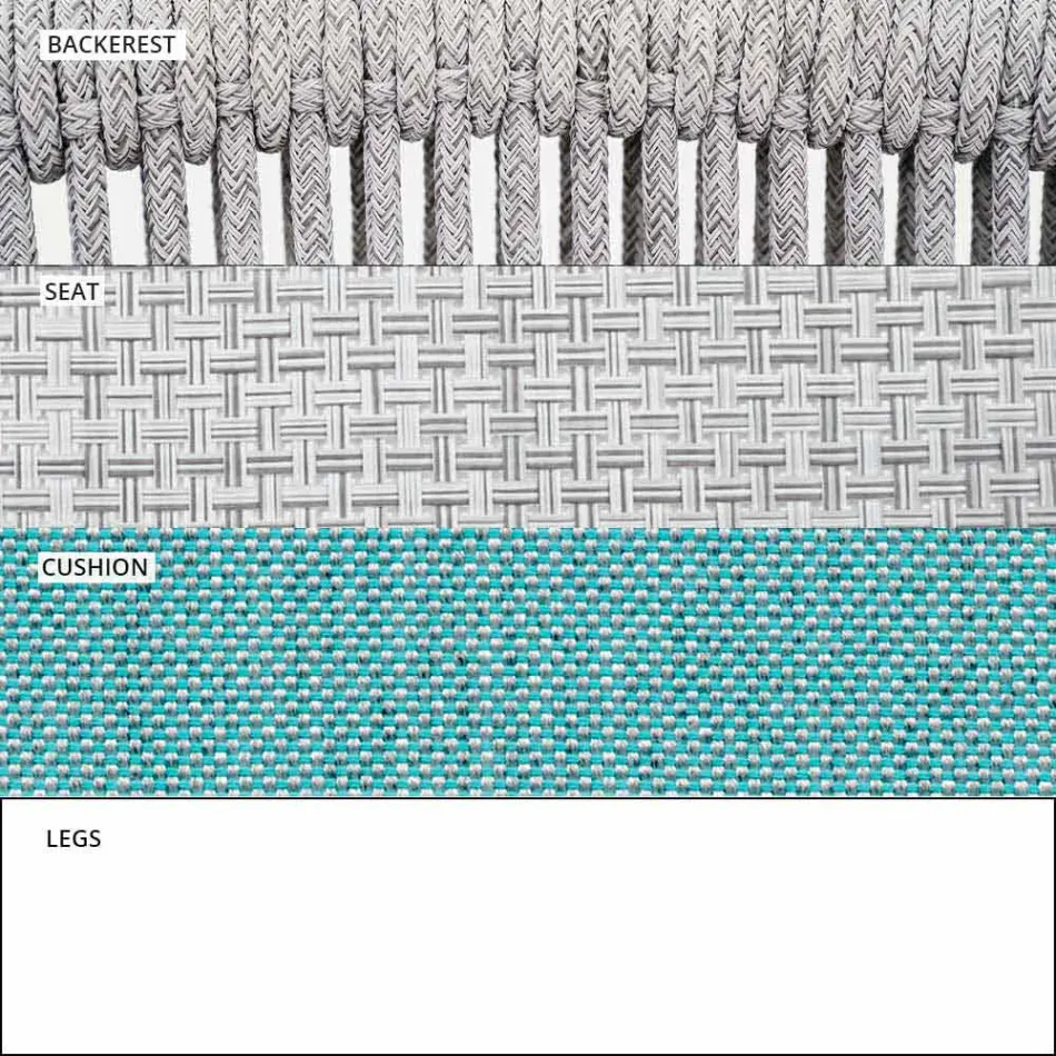 Poltrona de jardim Lounge tecido estofado e alumínio - Smart by Varaschin Viadurini