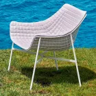 Varaschin Summer Modern Jardim Lounge Chair em aço Viadurini