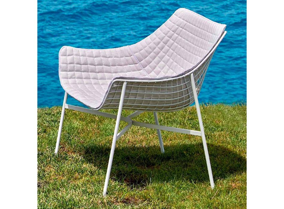 Varaschin Summer Modern Jardim Lounge Chair em aço Viadurini