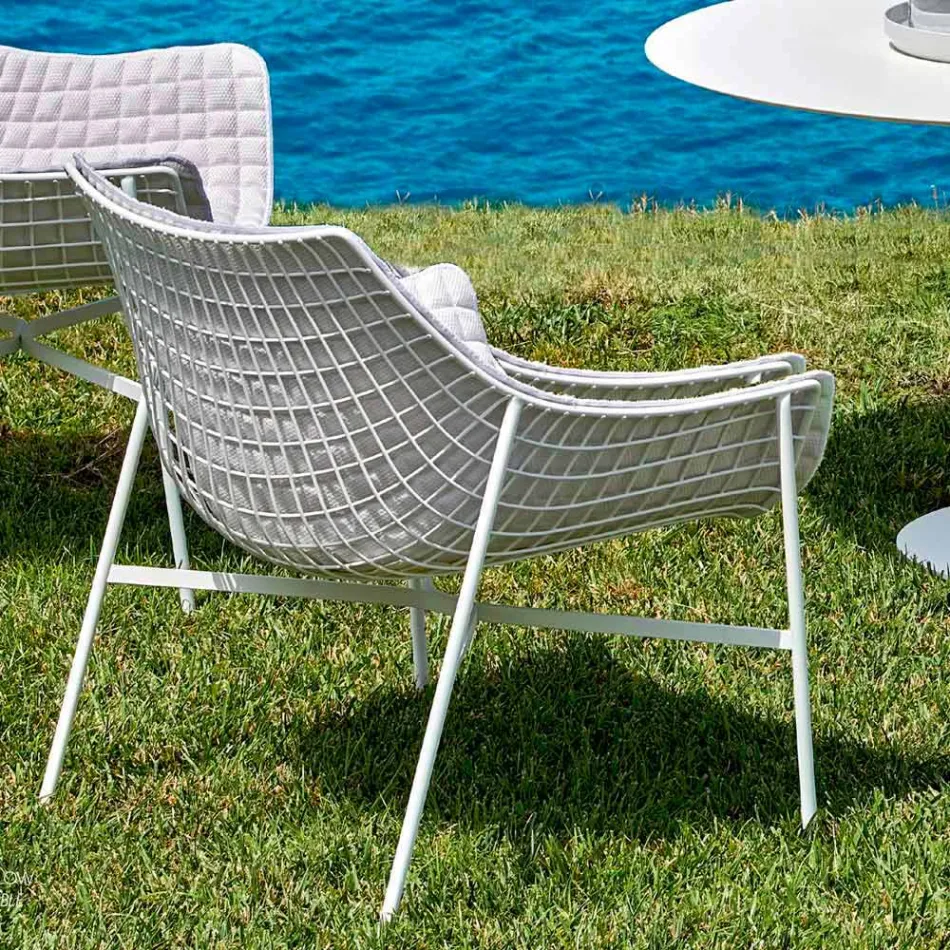 Varaschin Summer Modern Jardim Lounge Chair em aço Viadurini