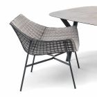 Varaschin Summer Modern Jardim Lounge Chair em aço Viadurini