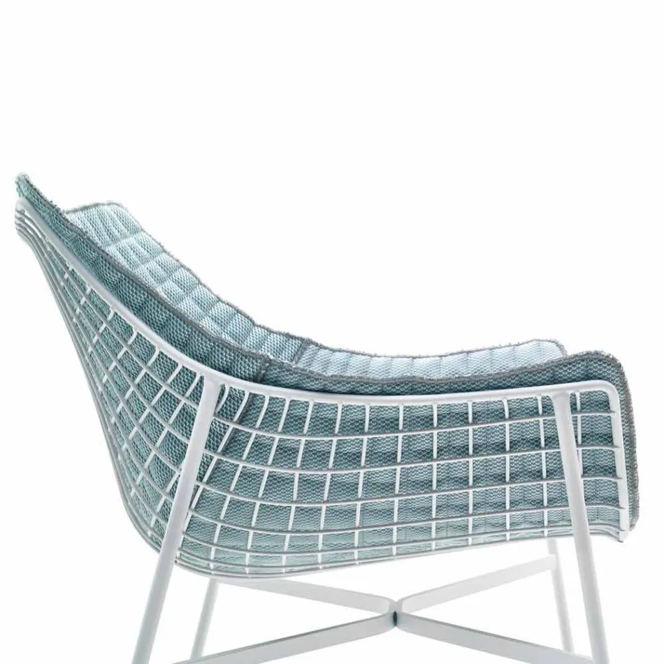 Varaschin Summer Modern Jardim Lounge Chair em aço Viadurini
