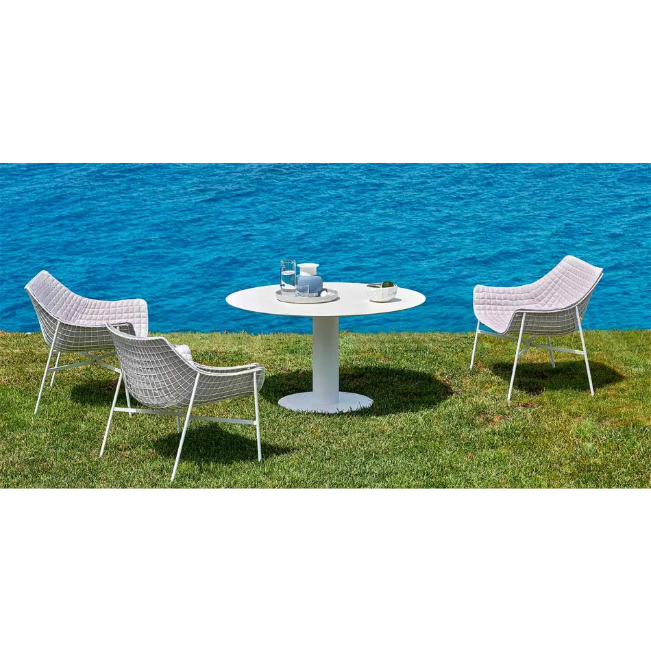 Varaschin Summer Modern Jardim Lounge Chair em aço Viadurini