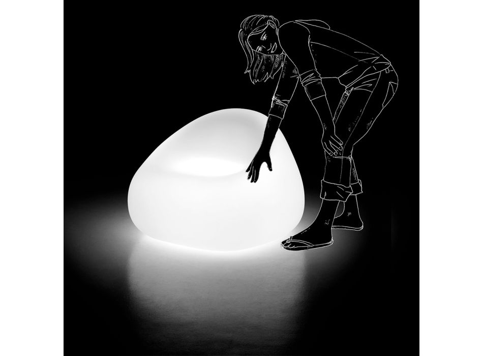 Poltrona Luminosa Exterior com Luz LED em Polietileno Fabricado na Itália - Ervin Viadurini
