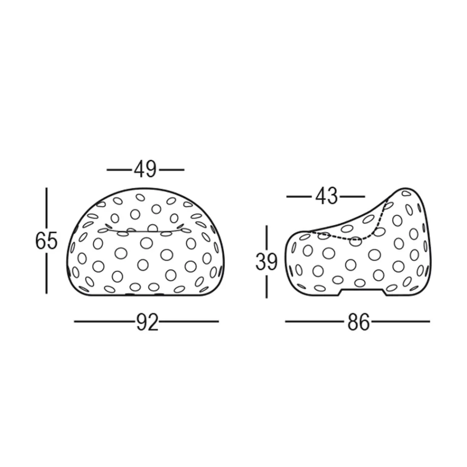 Poltrona Externa Luminosa em Polietileno Branco Fabricado na Itália - Asso Viadurini