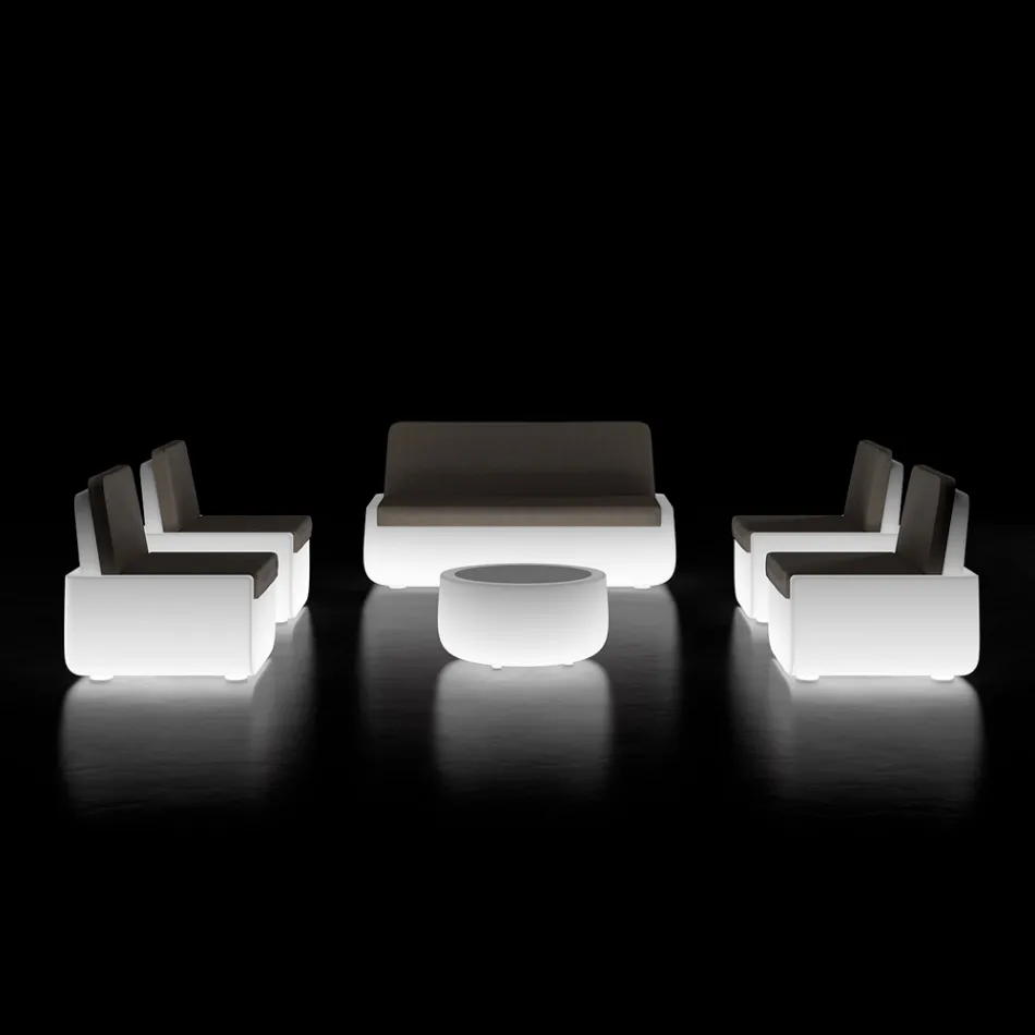 Poltrona Exterior Brilhante em Polietileno com Almofada Fabricada na Itália - Belida Viadurini