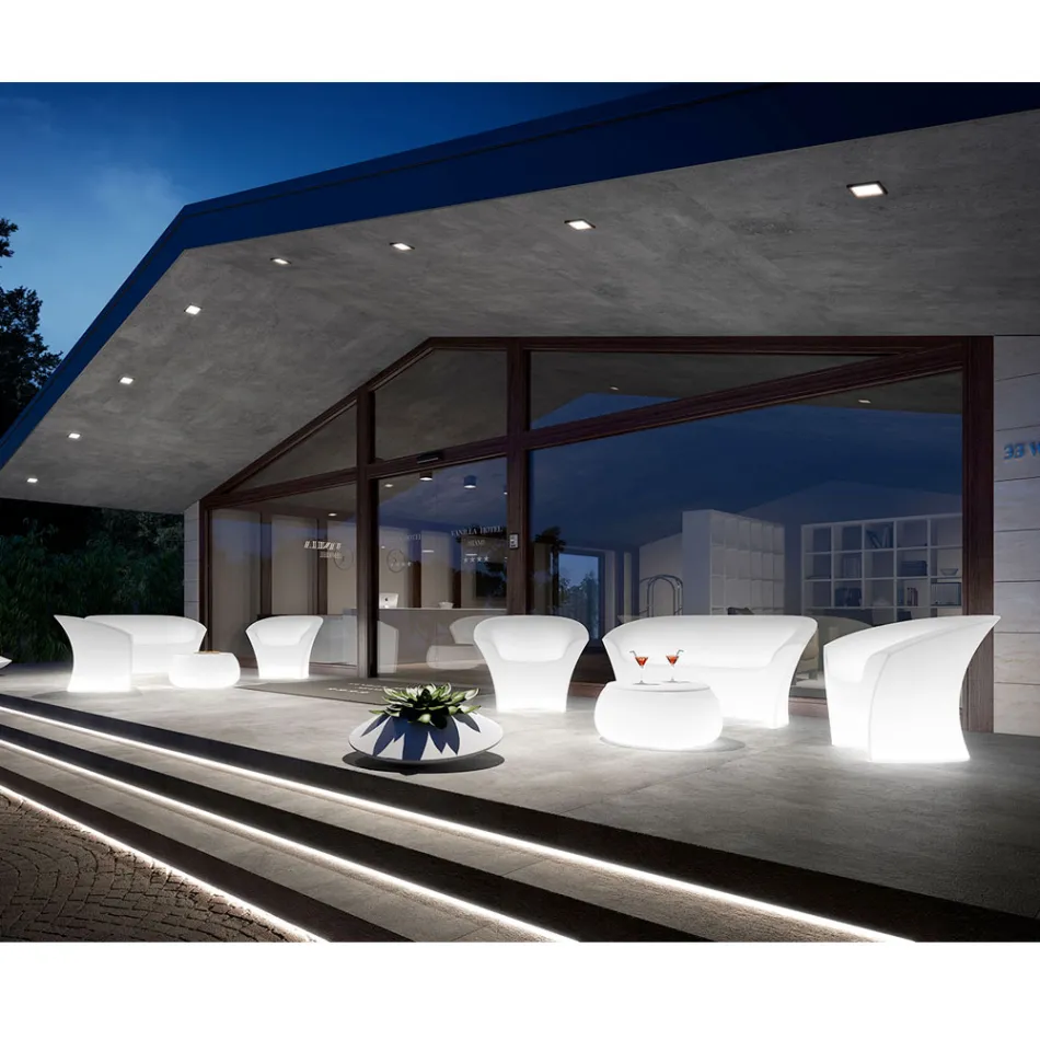 Poltrona Externa Iluminada em Polietileno com Luz LED Fabricada na Itália - Conda Viadurini