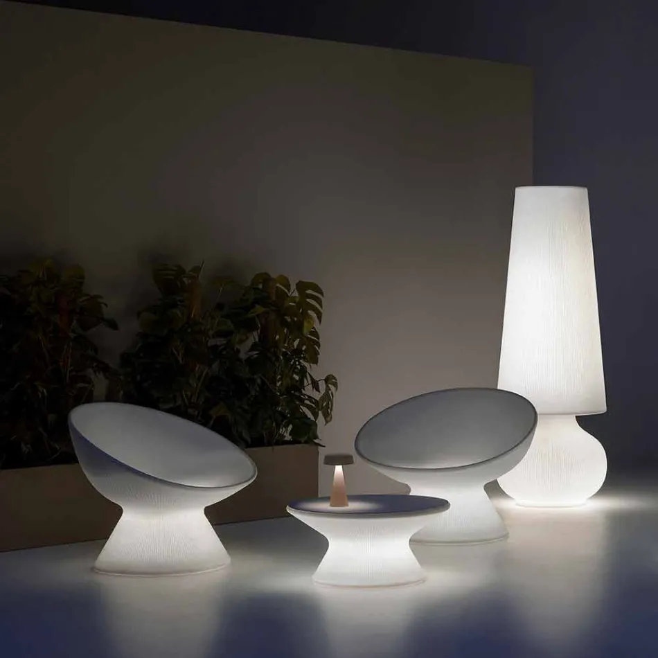 Poltrona Luminosa Exterior em Polietileno com Luz LED Made in Italy - Desmond Viadurini