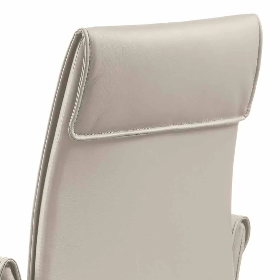 Poltrona feita na Itália coberta de couro Niles, design moderno Viadurini