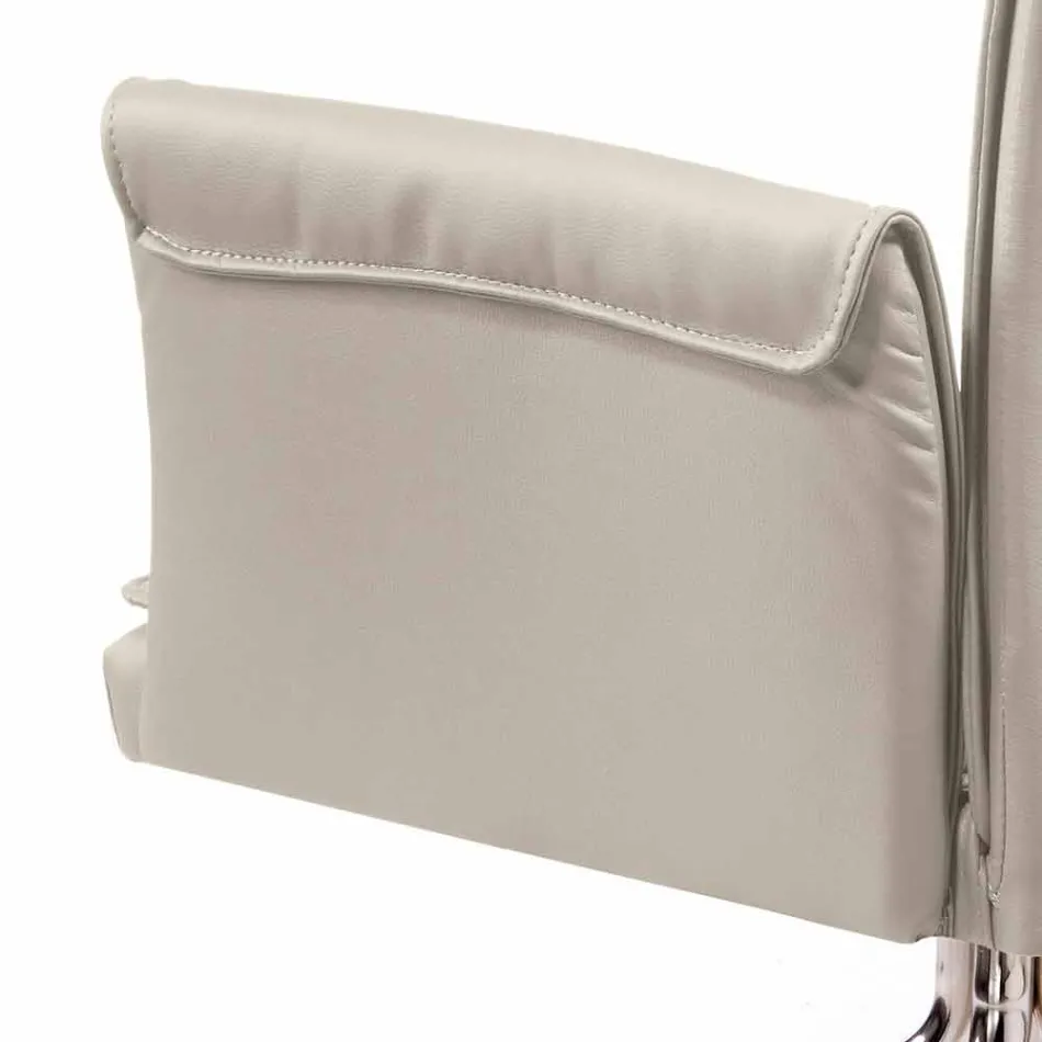 Poltrona feita na Itália coberta de couro Niles, design moderno Viadurini