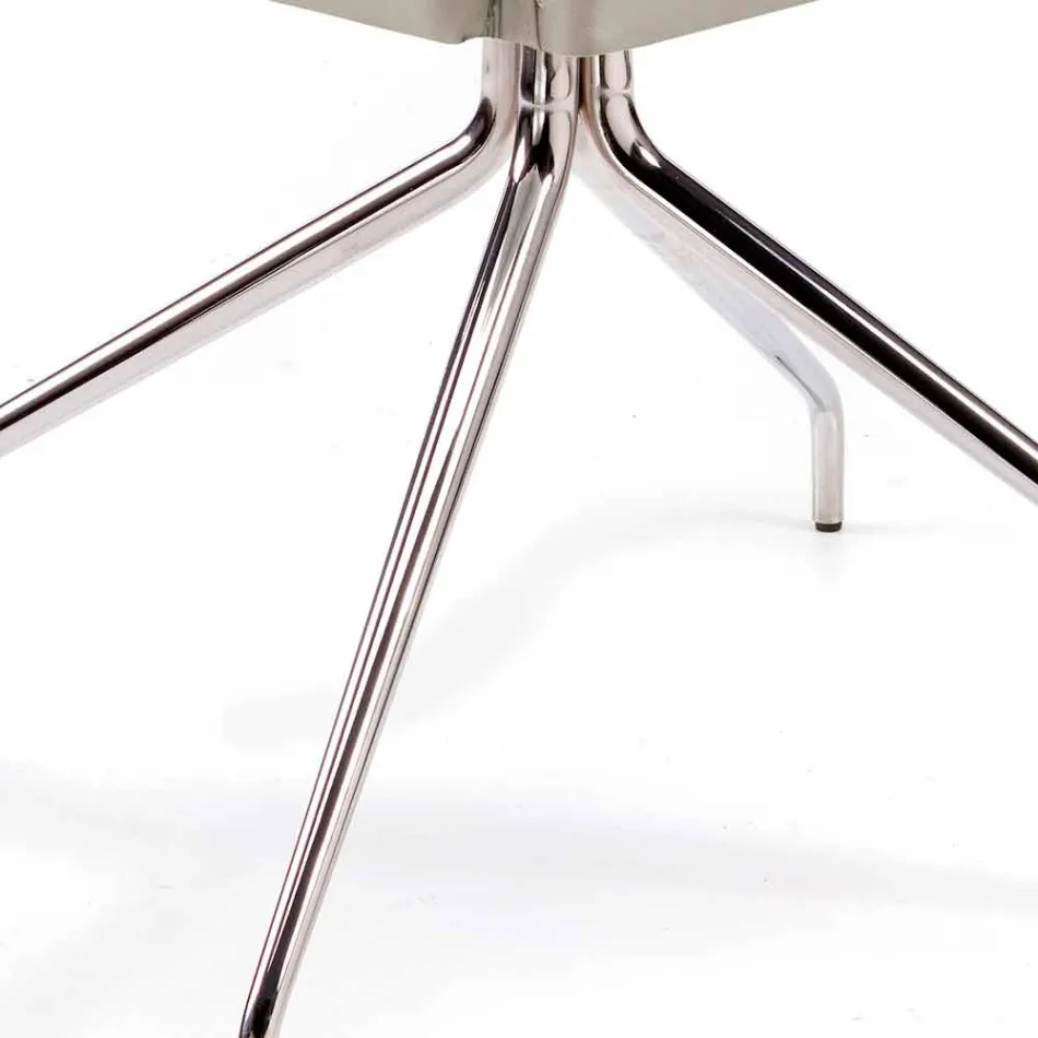 Poltrona feita na Itália coberta de couro Niles, design moderno Viadurini