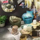 Poltrona design moderno estofada em tecido Belle Viadurini