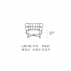 Poltrona Moderna Estofada em Couro com Base em Aço Made in Italy - Ostilio Viadurini