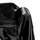 Delia - Poltrona moderna com tampo drapeado em acrílico preto, fabricada na Itália. Viadurini