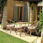 Poltrona Exterior Empilhável em Jardim de Rattan Natural - Spora Viadurini