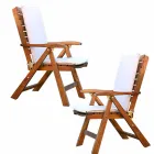Poltrona dobrável de teca para jardim Viadurini