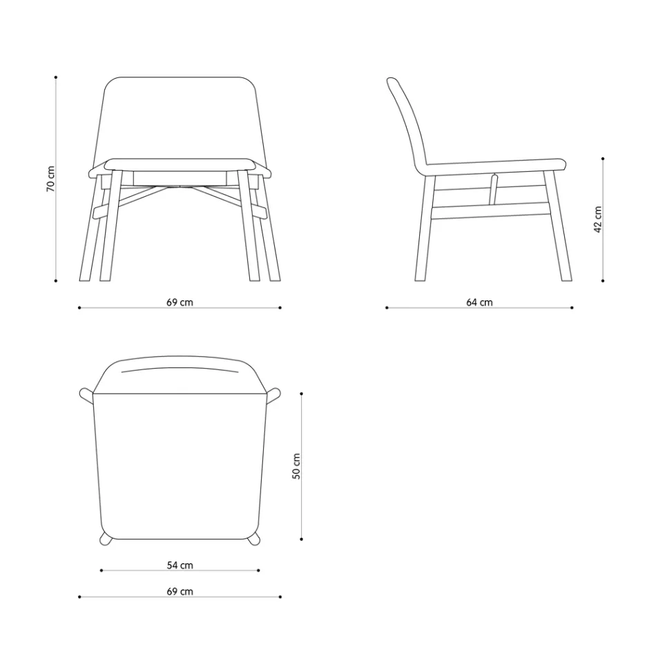 Poltrona Fina em Tecido ou Veludo com Base em Faia Made in Italy - Molde Viadurini