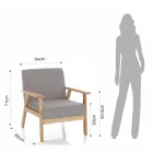 Poltrona em Madeira Maciça de Pinho - Xénon Viadurini