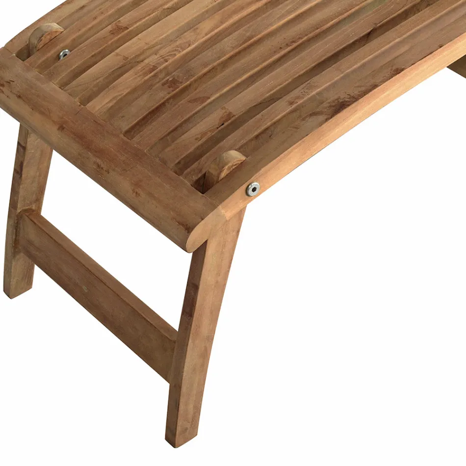 Poltrona de jardim reclinável em madeira de teca - Jade Viadurini