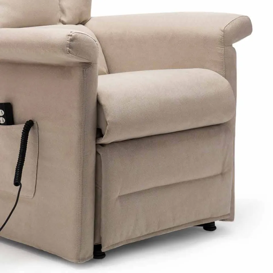 Poltrona reclinável Lift Relax com 2 motores com rodas Made in Italy - Isabelle Viadurini