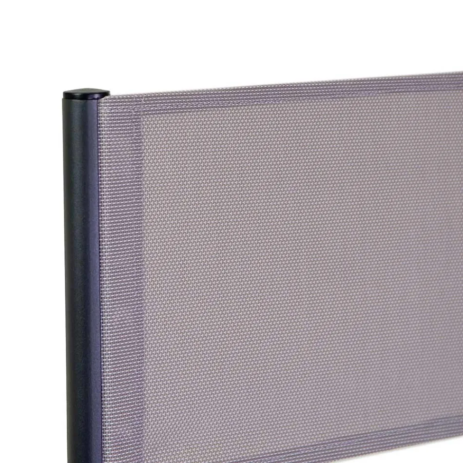 Cadeira de Diretor em Alumínio, Textilene e Apoio de Braços em Teca - Tenda Viadurini