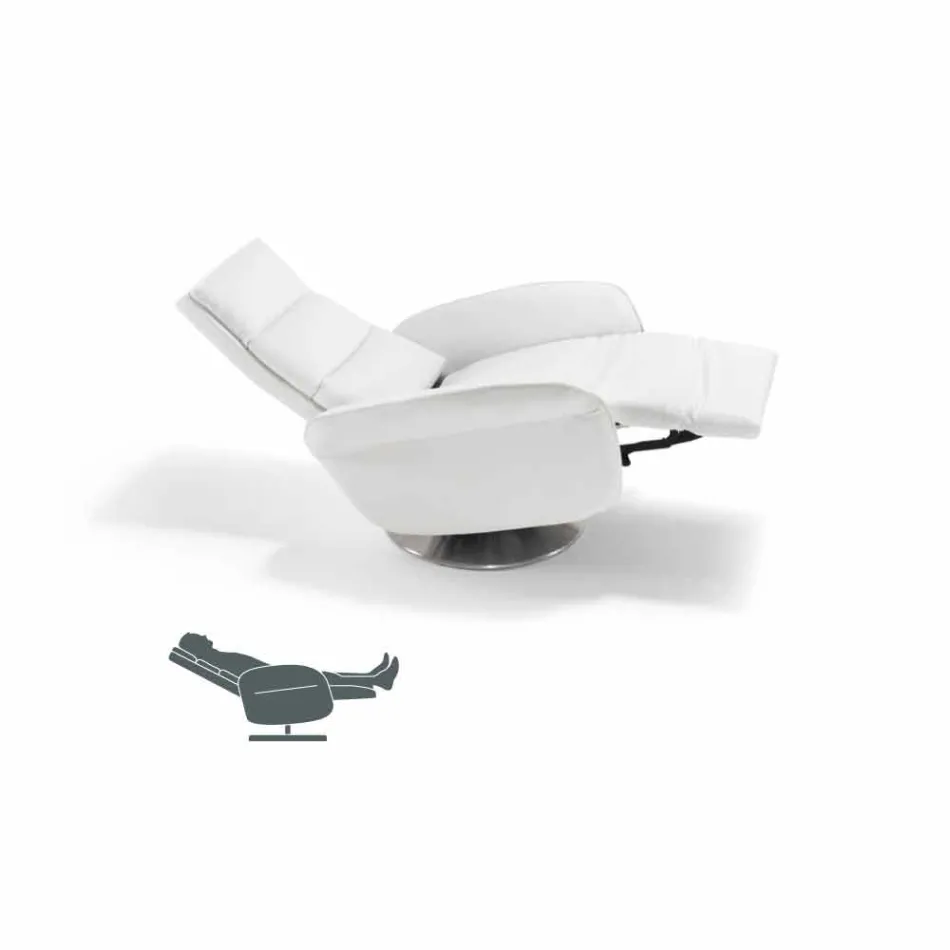 Poltrona Relax 2 motores em couro giratório / em tecido / em couro moderno Bluma Viadurini