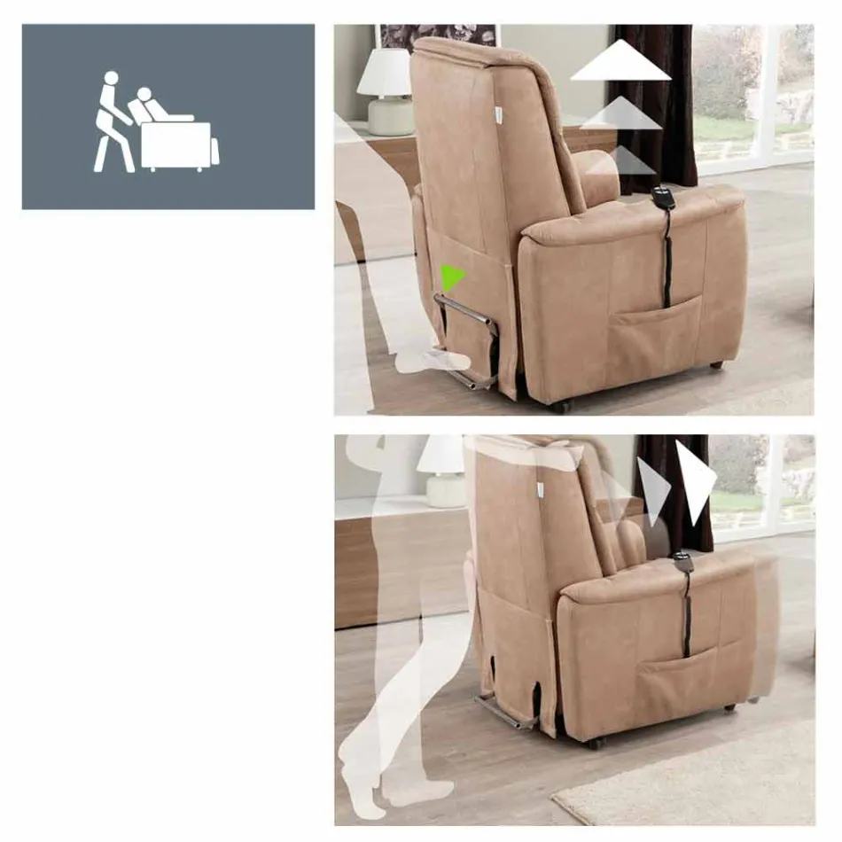 Poltrona relaxante com 2 motores Via Verona Viadurini