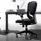 Poltrona Giratória Moderna Semidirecional e Operacional em Preto Reta - Simona Viadurini