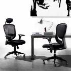 Poltrona Giratória Moderna Semidirecional e Operacional em Preto Reta - Simona Viadurini