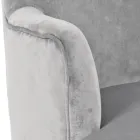 Poltrona da Sala em Madeira e Efeito de Veludo Design Escandinavo - Cinzio Viadurini