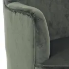 Poltrona da Sala em Madeira e Efeito de Veludo Design Escandinavo - Cinzio Viadurini