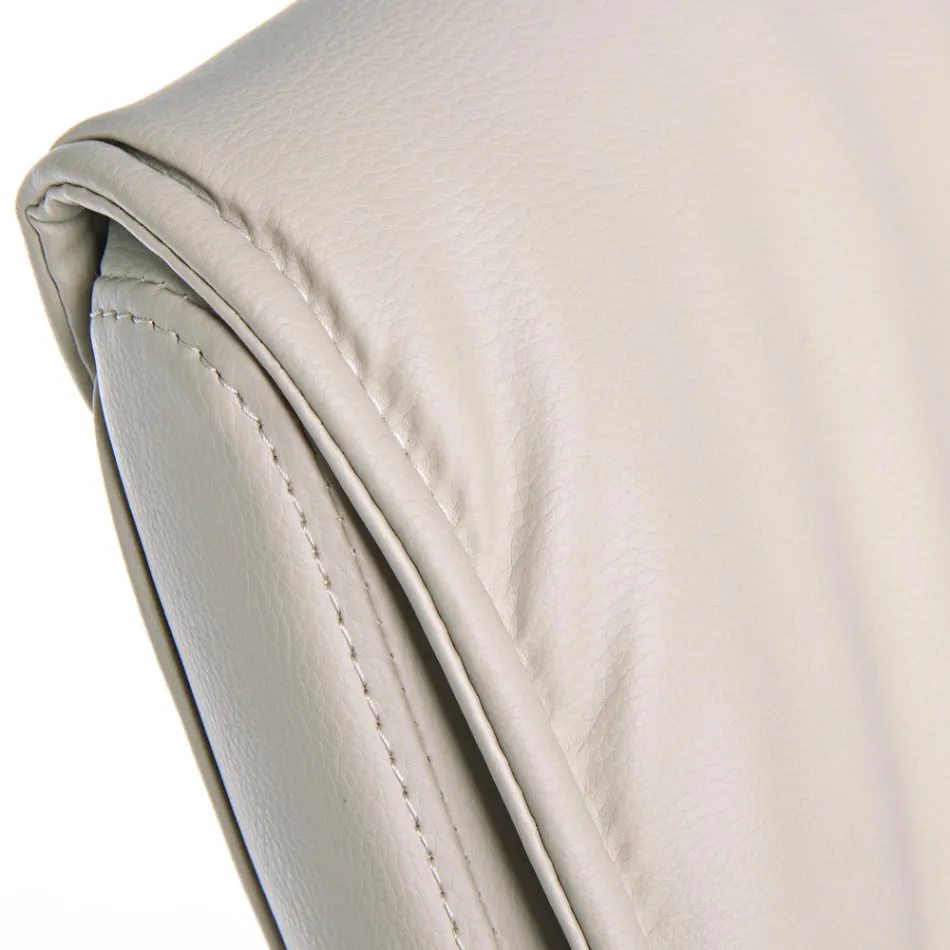 Cadeira trenó de escritório em aço e couro ecológico com apoios de braços 2 unidades - Monaldo Viadurini