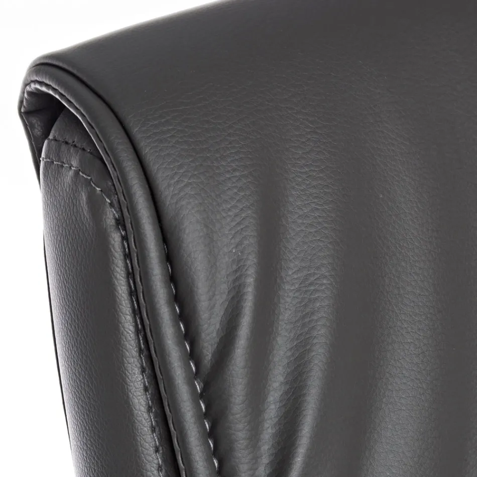 Cadeira trenó de escritório em aço e couro ecológico com apoios de braços 2 unidades - Monaldo Viadurini