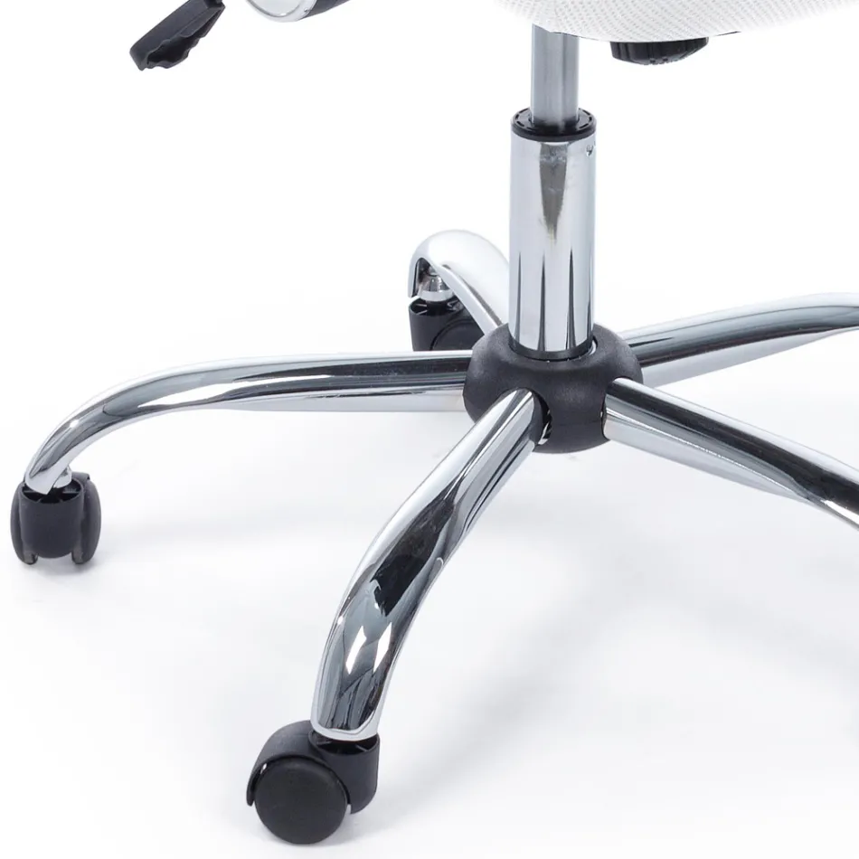 Cadeira de escritório Apoio de braço e cabeça em tecido de malha e aço - Cerreto Viadurini