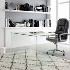 Poltrona de escritório com design ergonômico em aço e couro ecológico 3 cores - Indius Viadurini
