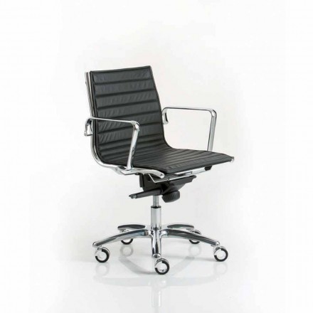 Cadeira de escritório executiva design moderno com rodas Light Viadurini