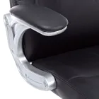 Cadeira ergonômica de escritório em aço e couro preto ou marrom - Matilda Viadurini