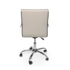 Poltrona Ergonômica para Escritório com Apoio de Braços em Aço e Couro Imitado - Mantica Viadurini