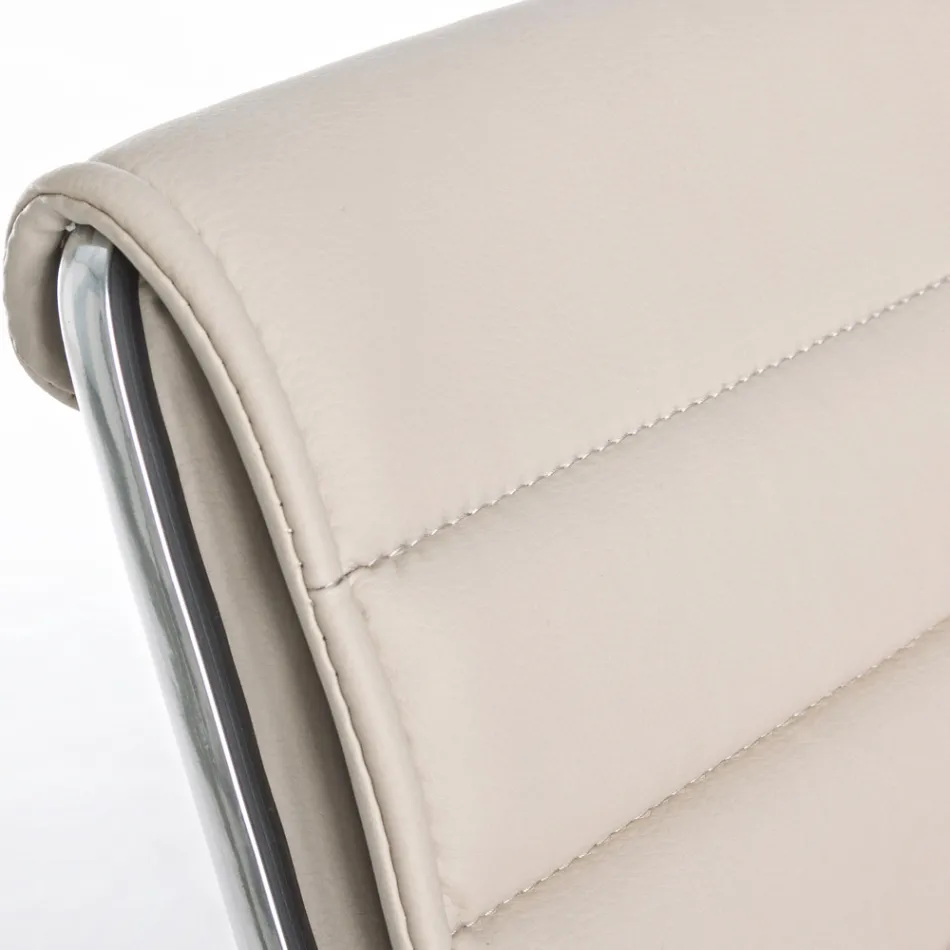 Poltrona Ergonômica para Escritório com Apoio de Braços em Aço e Couro Imitado - Mantica Viadurini