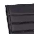 Poltrona Ergonômica para Escritório com Apoio de Braços em Aço e Couro Imitado - Mantica Viadurini