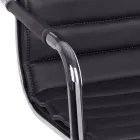 Poltrona Ergonômica para Escritório com Apoio de Braços em Aço e Couro Imitado - Mantica Viadurini