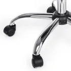 Poltrona Ergonômica para Escritório com Apoio de Braços em Aço e Couro Imitado - Mantica Viadurini