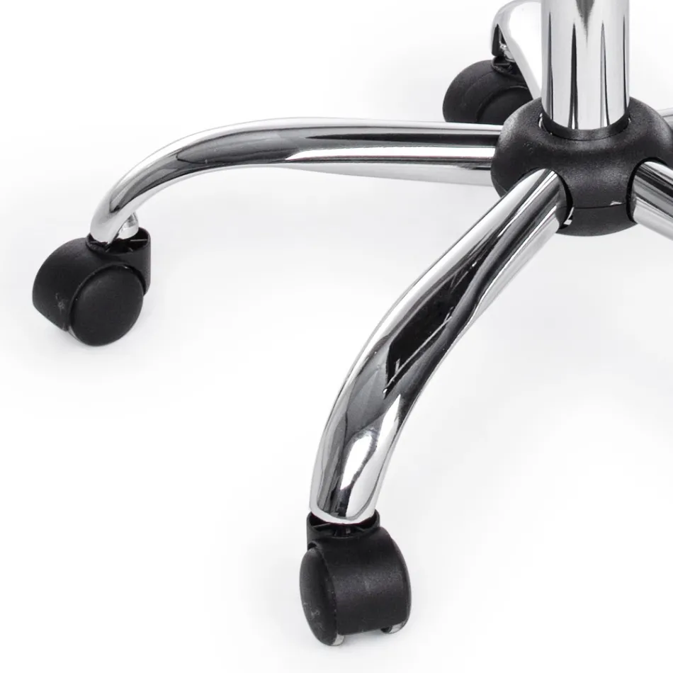 Poltrona Ergonômica para Escritório com Apoio de Braços em Aço e Couro Imitado - Mantica Viadurini