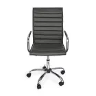 Poltrona Ergonômica para Escritório com Apoio de Braços em Aço e Couro Imitado - Mantica Viadurini