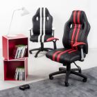 Poltrona giratória reclinável de escritório em couro ecológico e nylon 2 cores - Saronno Viadurini
